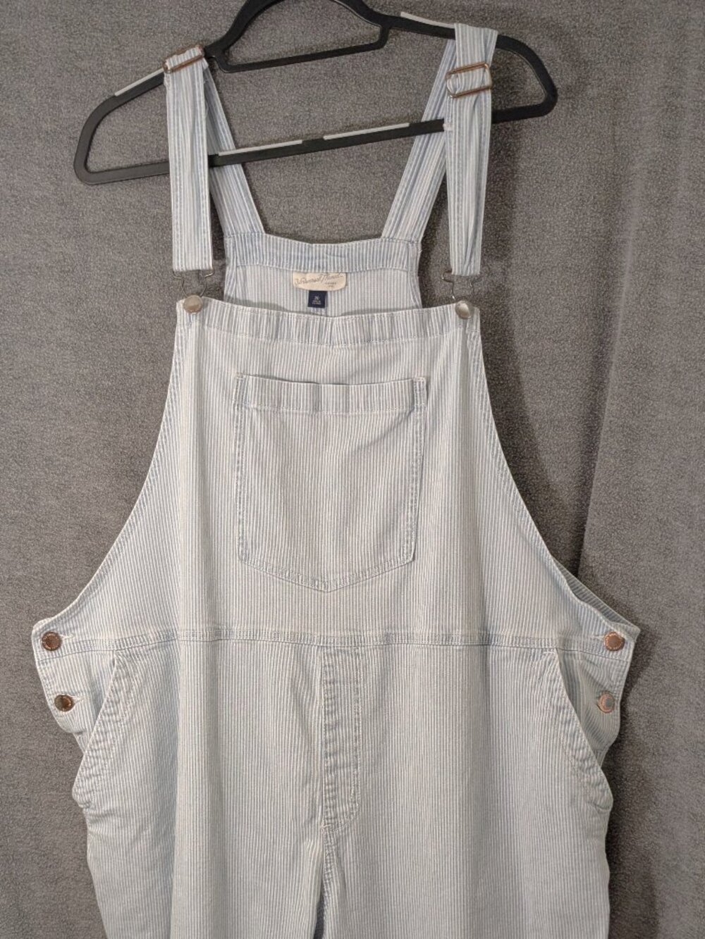 Plus Size 26 Women's Blue and White Striped Overalls  54" Waist